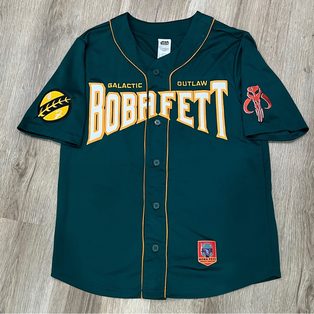 Disney Star Wars Adult Medium Boba Fett Baseball Jersey